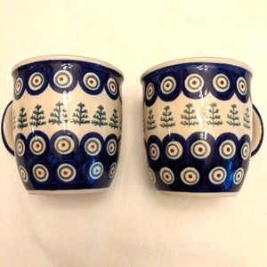 Vintage Boleslawiec Polish Pottery Mugs (Set of 2)
